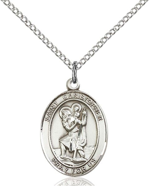 Saint Christopher medal S0221, Sterling Silver