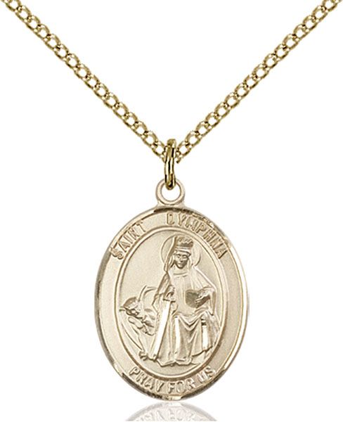 Saint Dymphna medal S0322, Gold Filled