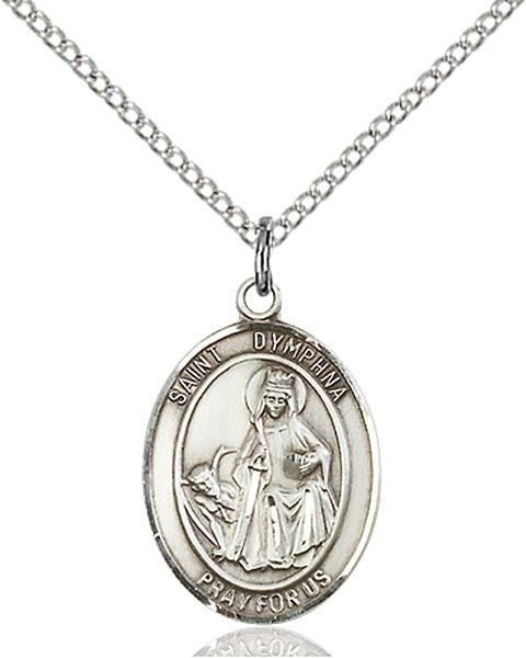 Saint Dymphna medal S0321, Sterling Silver