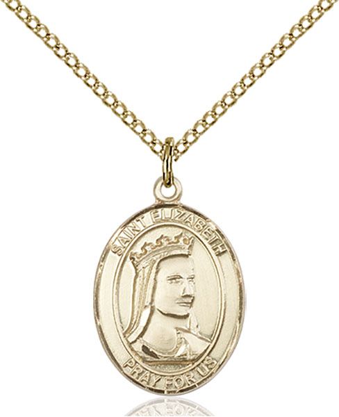 Saint Elizabeth of Hungary medal S0332, Gold Filled