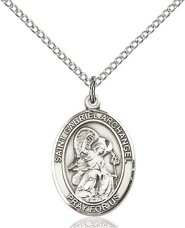 Saint Gabriel the Archangel medal S0391, Sterling Silver