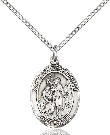 Saint John the Baptist medal S0541, Sterling Silver