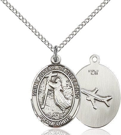Saint Joseph of Cupertino medal S0571, Sterling Silver