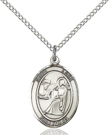 Saint Luke the Apostle medal S0681, Sterling Silver