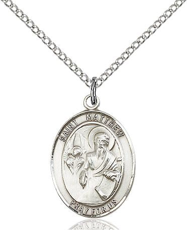 Saint Matthew the Apostle medal S0741, Sterling Silver