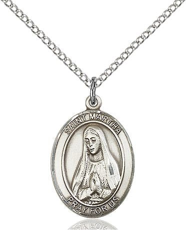 Saint Martha medal S0751, Sterling Silver
