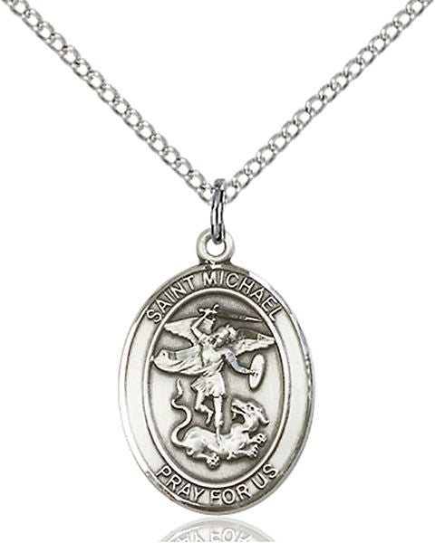Saint Michael the Archangel medal S0761, Sterling Silver