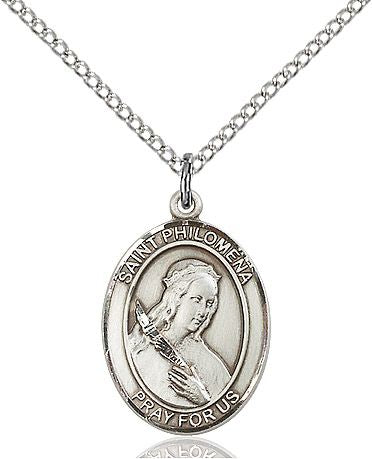 Saint Philomena medal S0771, Sterling Silver