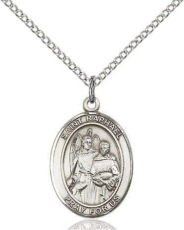 Saint Raphael the Archangel medal S0921, Sterling Silver