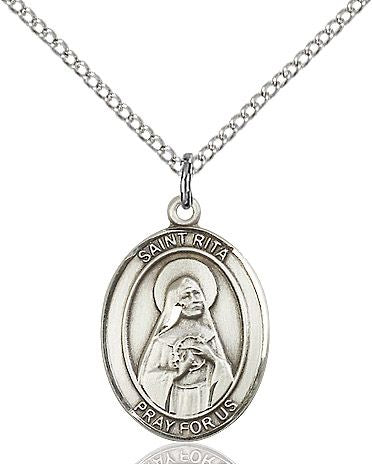 Saint Rita of Cascia medal S0941, Sterling Silver