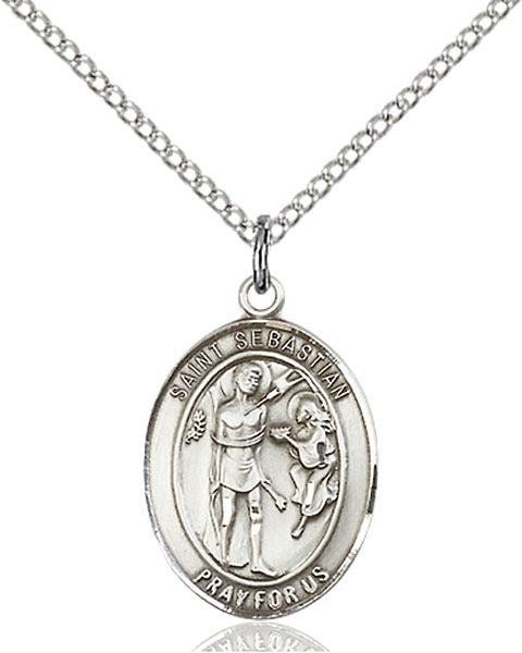 Saint Sebastian medal S1001, Sterling Silver