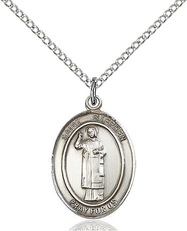 Saint Stephen the Martyr medal S3221, Sterling Silver