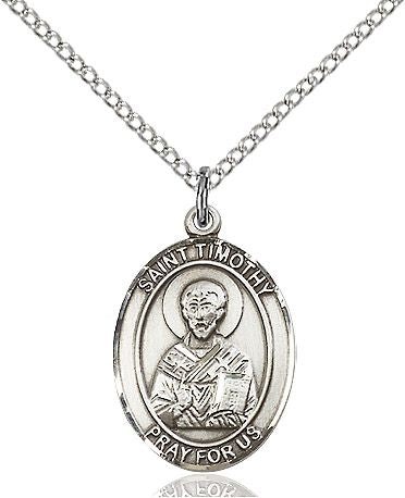 Saint Timothy medal S1051, Sterling Silver