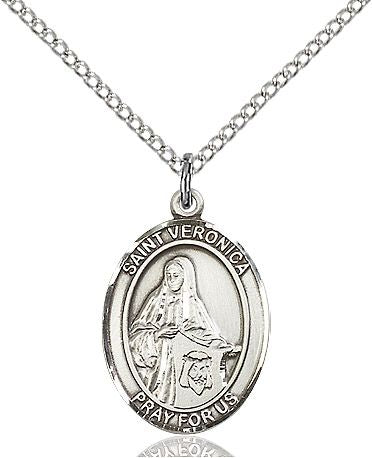 Saint Veronica medal S1101, Sterling Silver