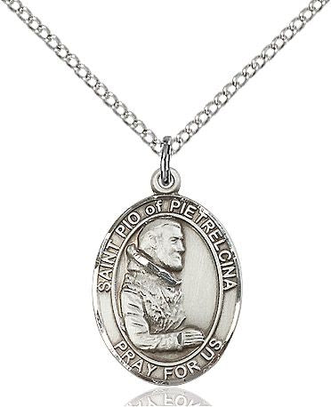 Saint Pio of Pietrelcina medal S1251, Sterling Silver