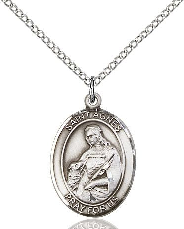 Saint Agnes of Rome medal S1281, Sterling Silver