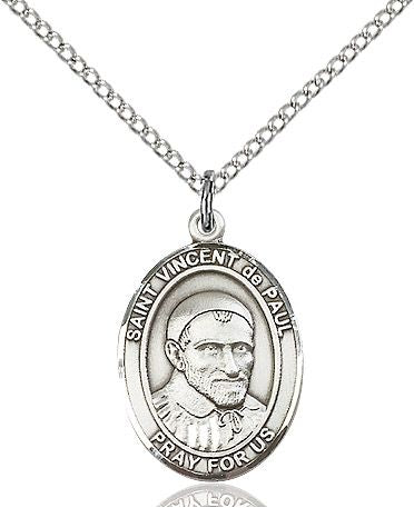 Saint Vincent De Paul medal S1341, Sterling Silver