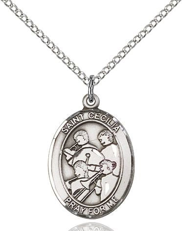 Saint Cecilia Marching Band medal S1791, Sterling Silver