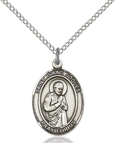 Saint Isaac Jogues medal S2121, Sterling Silver