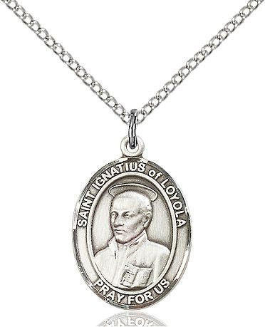 Saint Ignatius of Loyola medal S2171, Sterling Silver