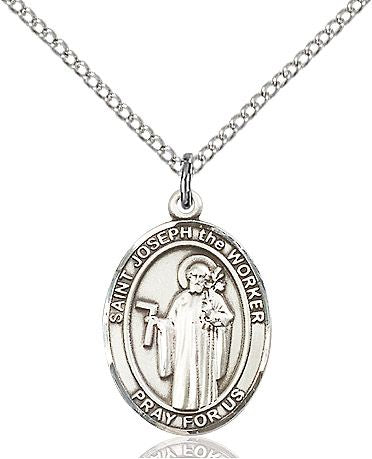 Saint Joseph the Worker medal S2201, Sterling Silver