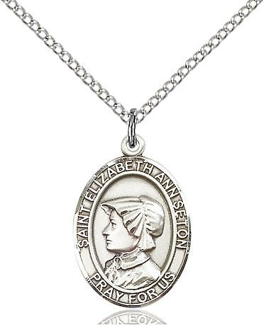 Saint Elizabeth Ann Seton medal S2241, Sterling Silver