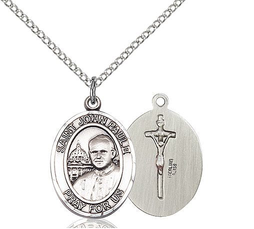 Saint Pope John Paul II medal S2341, Sterling Silver