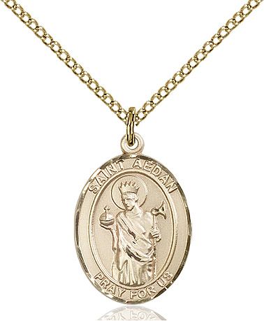 Saint Aedan of Ferns medal S2932, Gold Filled