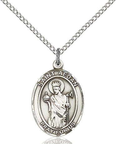 Saint Aedan of Ferns medal S2931, Sterling Silver
