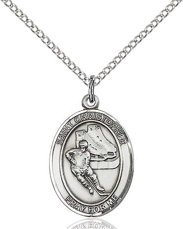 Saint Christopher Hockey medal S5041, Sterling Silver