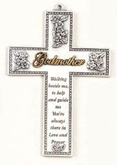 Godmother cross, pewter