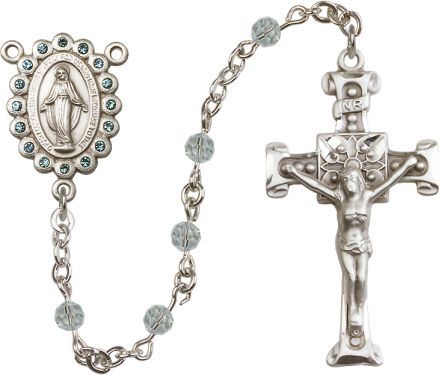 Crystal Rosary, Sterling Silver