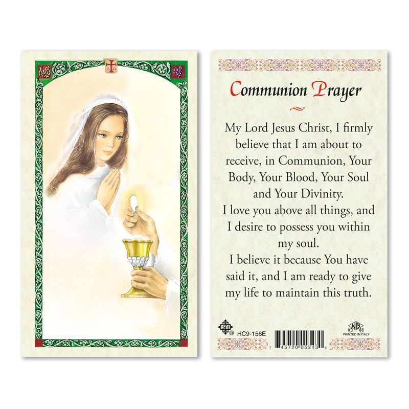 First Communion for Girl, holy card