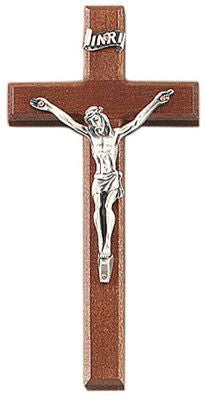 Crucifix, Silver/Walnut