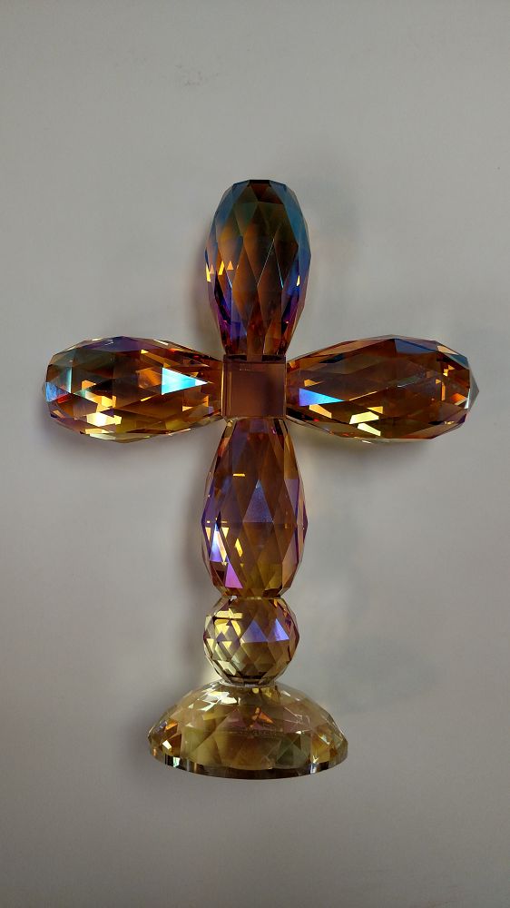 Multifaceted Standing Glass Cross