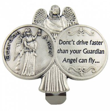 Don't Drive Faster than your Guardian Angel can fly visor clip