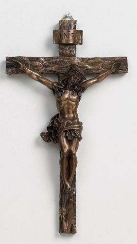 Bronze Crucifix, 9.5" tall