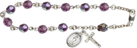 Amethyst Aurora Borealis finish Rosary Bracelet