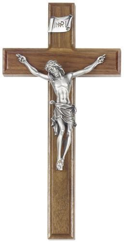 Crucifix, Pewter Walnut