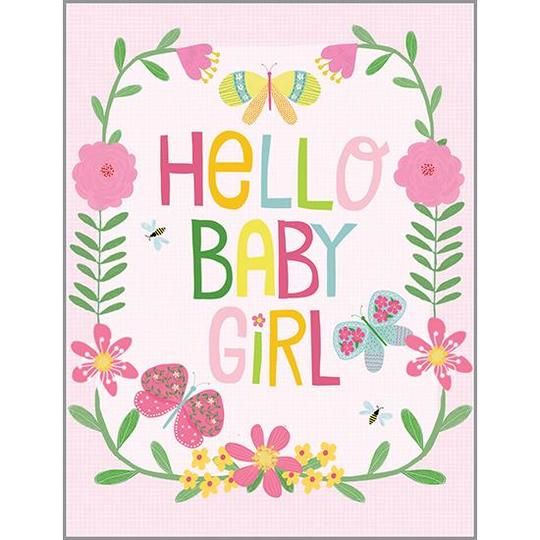 Hello Baby Girl Congratulations card