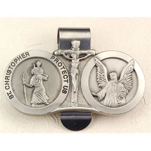 St. Christopher & Guardian Angel visor clip