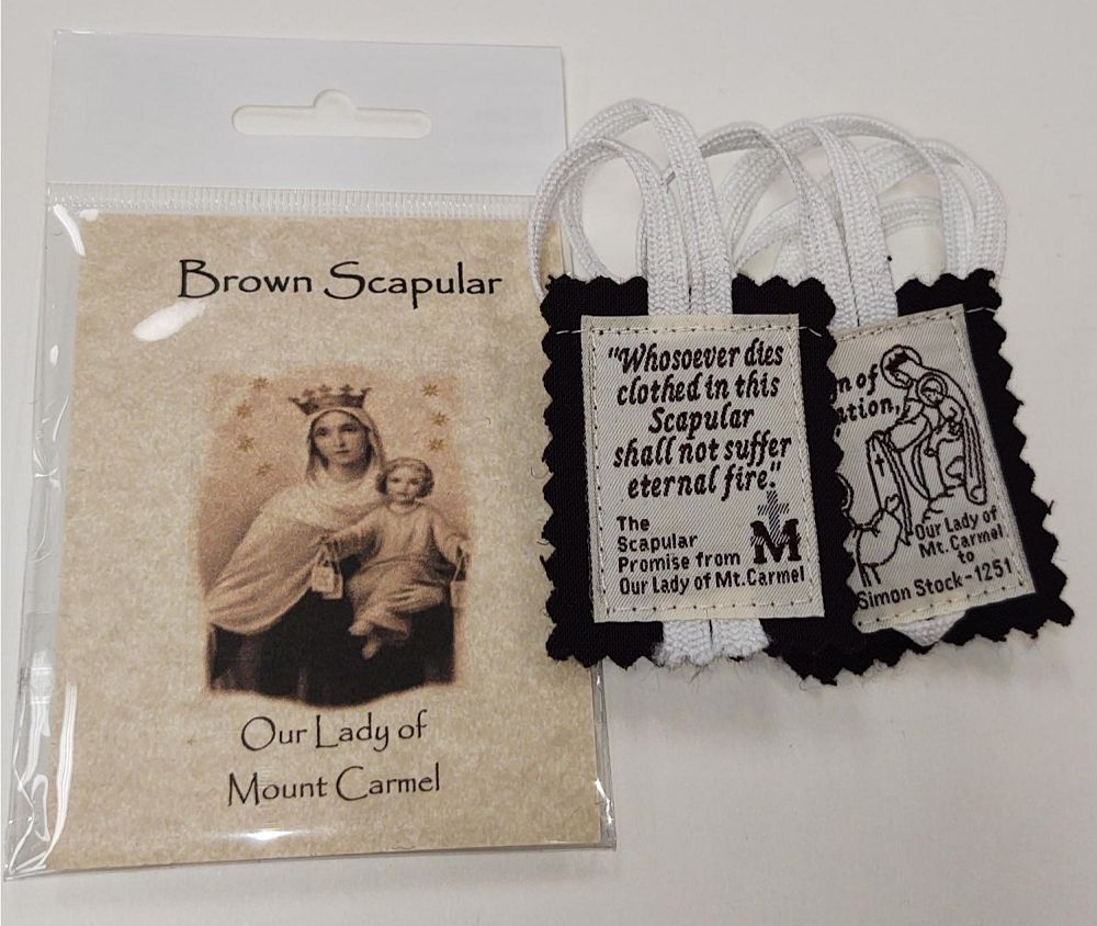 White Cord Scapular 1.75 x 1.5"