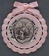 Cradle Medal, Pink, 4"