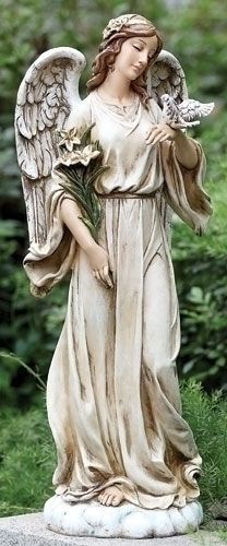 Angel with Dove Garden statue, 24.5" tall