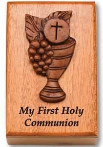 First Communion Mahogany Keepsake Box with Chalice