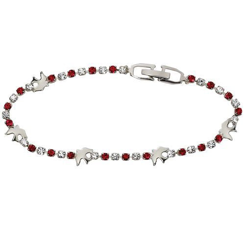 Holy Spirit Silver with Red & Crystal beads bracelet