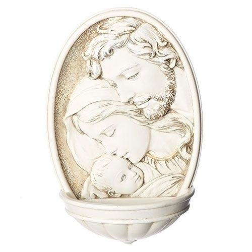 Holy Family Holy Water Font, 8" tall