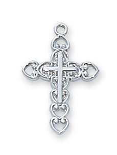 Filigree Cross Necklace with 16" Chain