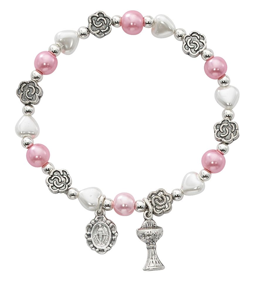 Heart & Pearl stretch bracelet