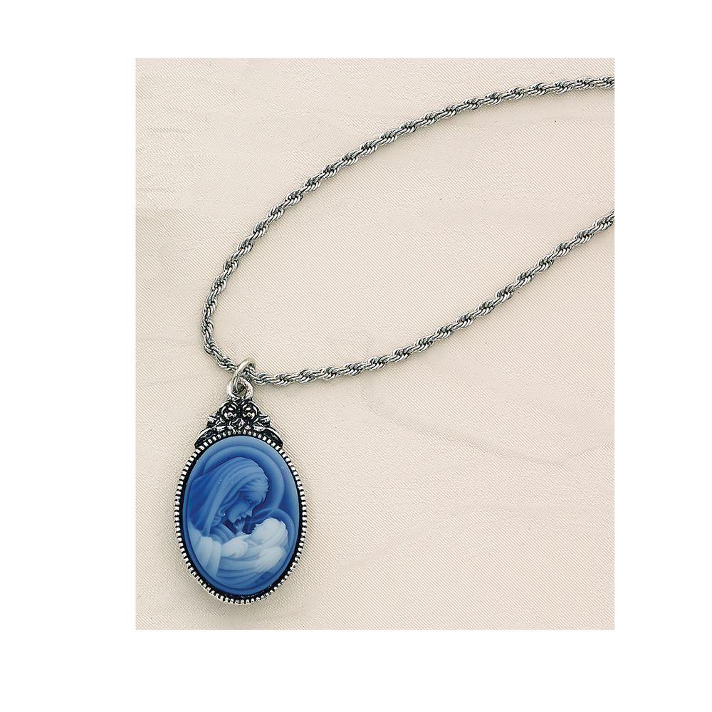 Mother & Child Blue Pendant with 18" chain